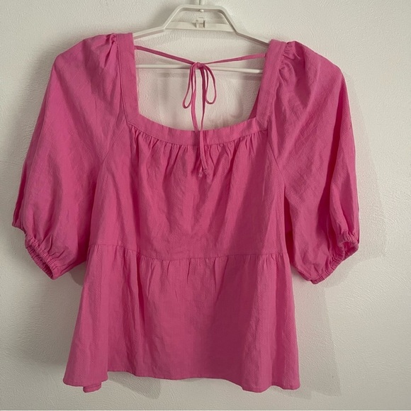NWT a.n.a Women’s Size 2X Pink Peplum Top no flaws babydoll - Picture 3 of 9